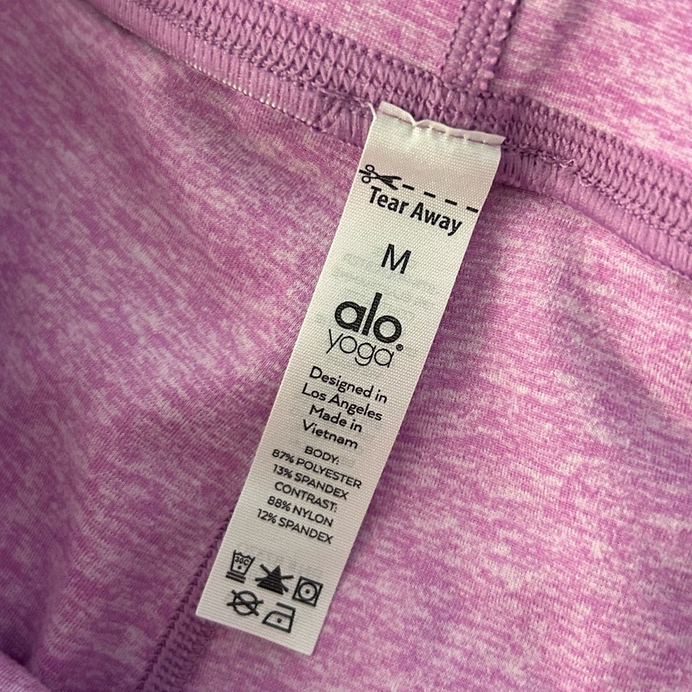 ALO Yoga Heathered Pink High-Rise Leggings - Slim Fit - Picture 5 of 7